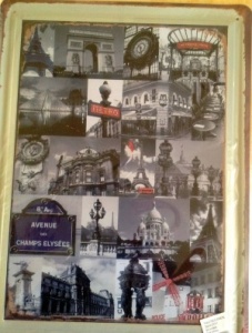 Paris themed metal wall plaque